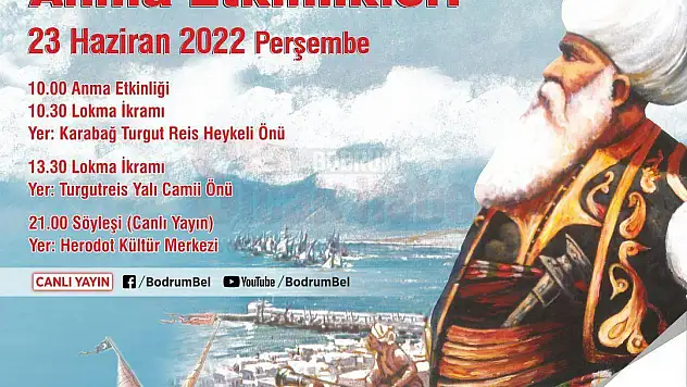 Amiral Turgut Reis Bodrum'da Törenle Anılacak