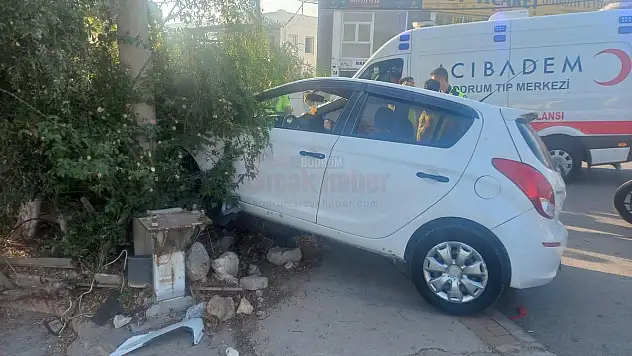 Ani Dönüş Yapan Sürücü Ağaca Çarparak Durabildi