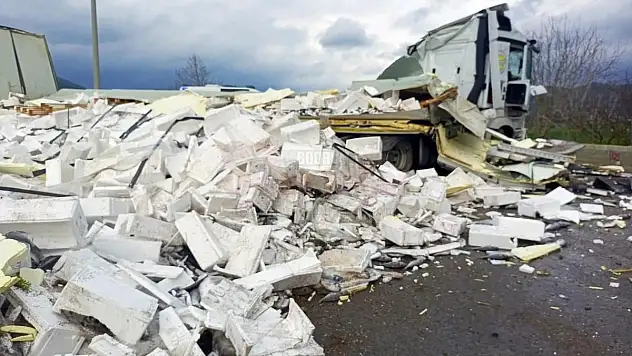 Balık Yüklü Tır Kaza Yaptı