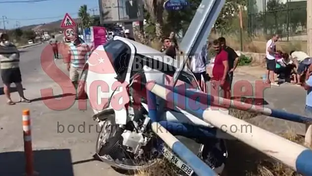 Bariyere saplandı 1 kişi yaralı