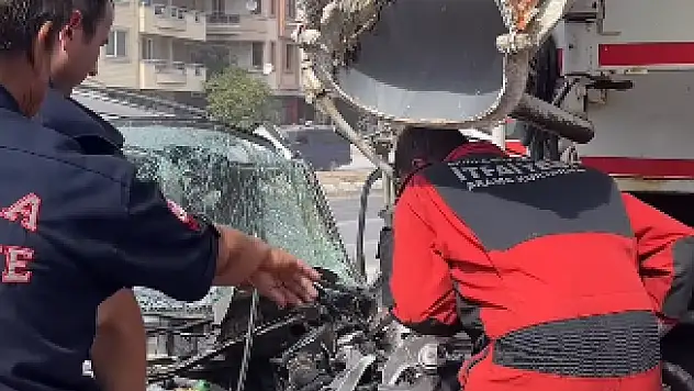 Beton Mikserine Çarpan Sürücü Ağır Şekilde Yaralandı