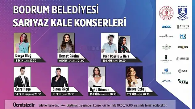 BODRUM BELEDİYESİNDEN 'SARI YAZ KONSERLERİ'