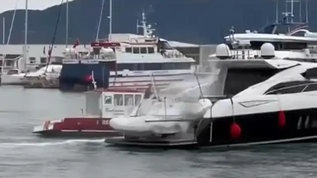 Bodrum Milta Marina'da Lüks Yatta Yangın Çıktı