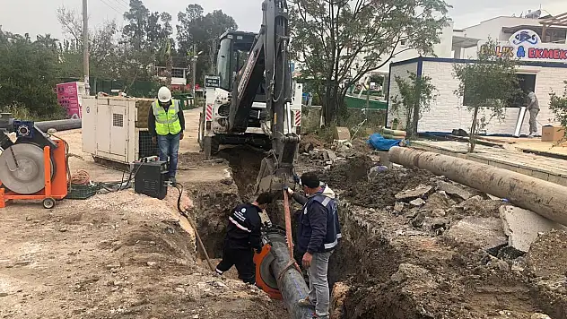 Bodrum Türkbükü'nde Kanalizasyon Hattı Yenileniyor