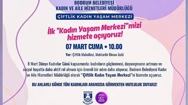 Bodrum'a İlk Kadın Yaşam Merkezi Açılıyor