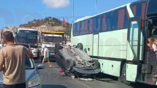 Bodrum'da 4 Aracın Karıştığı Kazada 1 Kişi Yaralandı