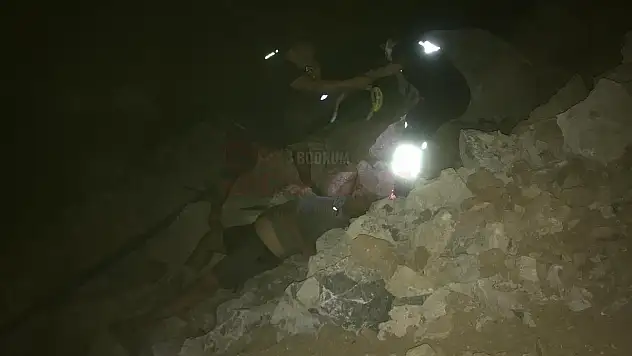 Bodrum'da dere yatağına düşen kişi kurtarıldı