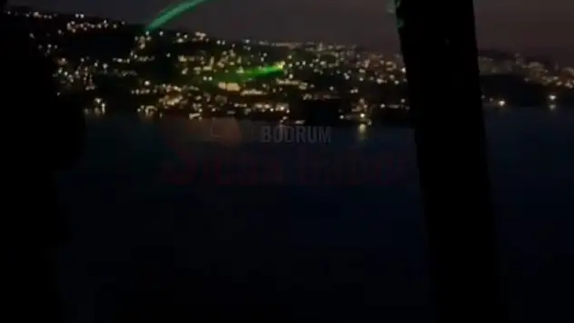 Bodrum'da Helikoptere Lazer Tuttular