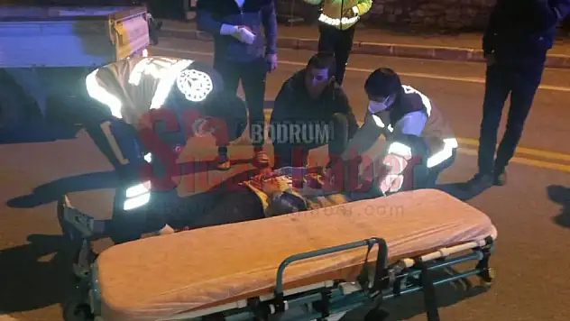 Bodrum'da  motosiklet kazasında 1 kişi yaralandı.