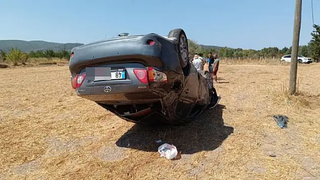 Bodrum'da Otomobil Yoldan Çıkıp Tarlaya Uçtu