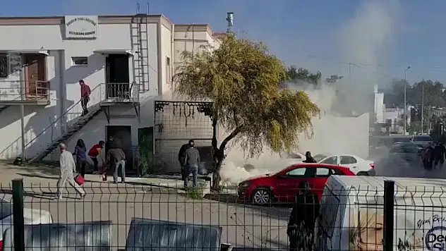 Bodrum'da Süpermarket yangını