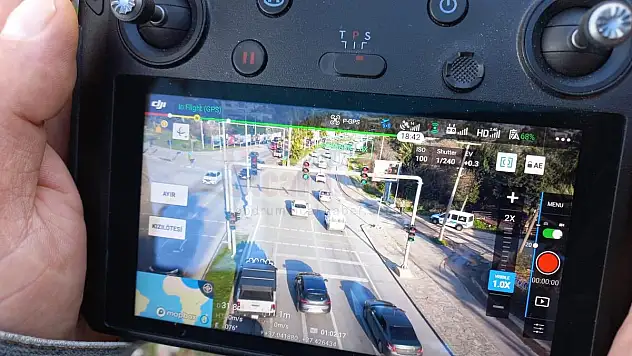 Bodrum'da Trafik Ekipleri Drone Destekli Denetim Yaptı