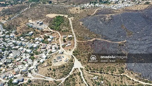 Bodrum'daki makilik ve otluk yangını havadan ve karadan müdahaleyle söndürüldü