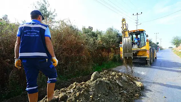 Büyükşehir Menteşe'de 8 Mahalleye Kanalizasyon Hattı Yapıyor