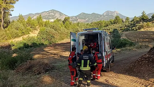 Dereye yuvarlanan otomobilde sıkışan sürücü kurtarıldı