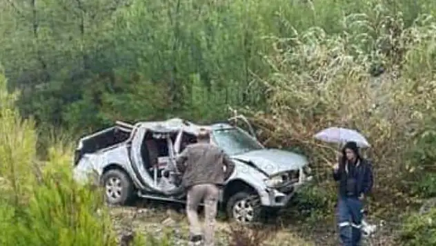 Devrilen Kamyonetin Sürücüsü Öldü