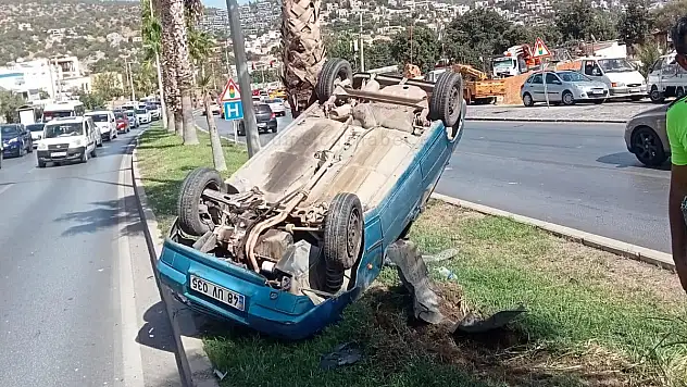 Direksiyon Hakimiyetini Kaybedip Takla Atan Araçta 1 Kişi Yaralandı