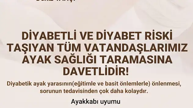 Diyabetli vatandaşlara ücretsiz ayak sağlığı taraması yapılacak