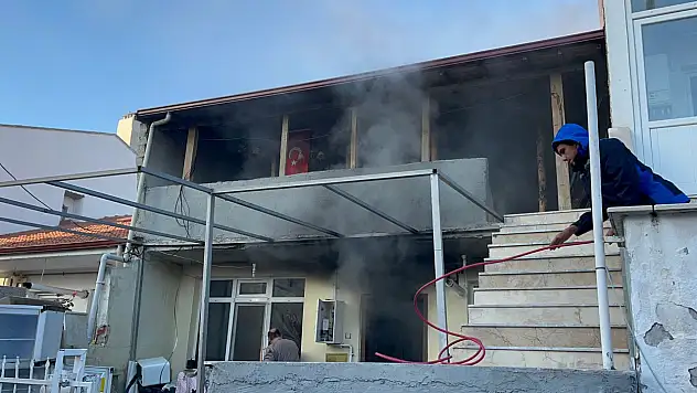 Ev yangını 1 gözaltı