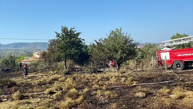 Evin bahçesinde çıkan yangın hasara yol açtı