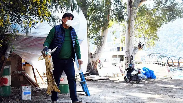 Fethiye'de Yarımada'da temizlik çalışması yapıldı