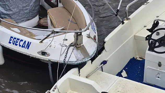 Fırtına etkili oldu 2 tekne çarpıştı