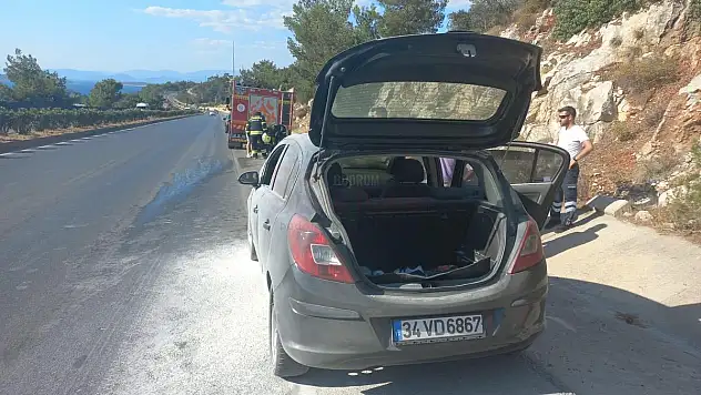 Freni Boşalan Araç Yolda Alev Aldı