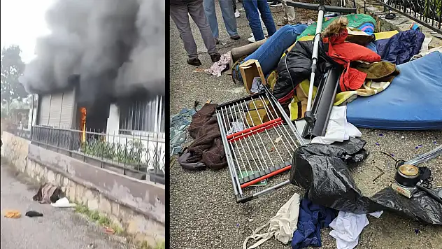 Genç kadın evini ateşe verdi