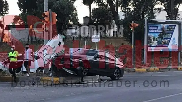 Gürece'de maddi hasarlı trafik kazası