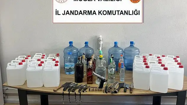 Güvenlik güçlerinden çifte darbe sahte içki ve silah yakalandı