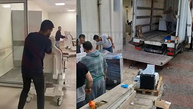 Hastane Personeli Canla Başla Taşınmaya Yardım Ediyor