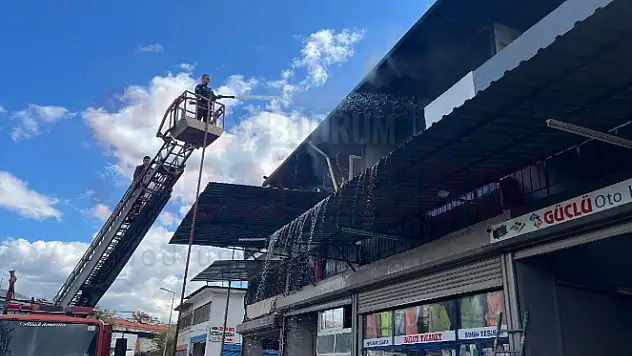 İŞYERİ YANGININA İTFAİYE VE TOMALAR MÜDAHALE ETTİ