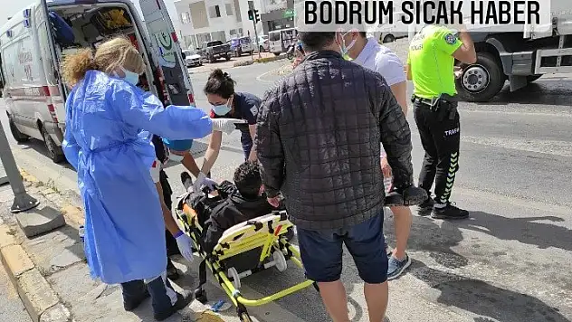 Jandarma Kavşağında Motor Sürücüsü Yaralandı