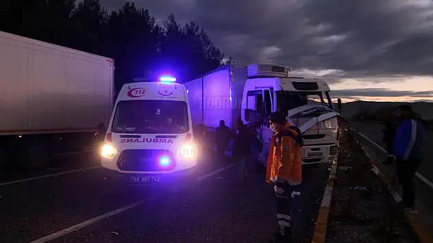 Kamyon Trafik Işıklarında Bekleyen Tıra Çarptı