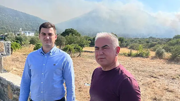 Kaymakam Çit ve Başkan Mandalinci Yangın Bölgesinden Açıklamada Bulundular