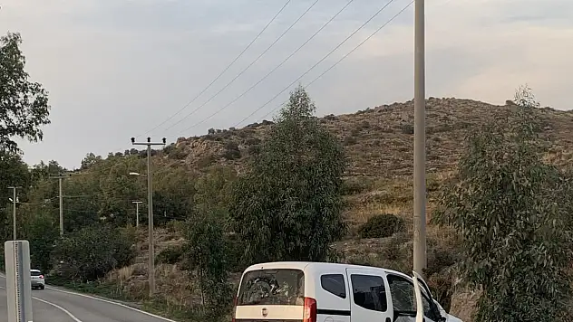 Kontrolden çıkan araç direğe çarptı