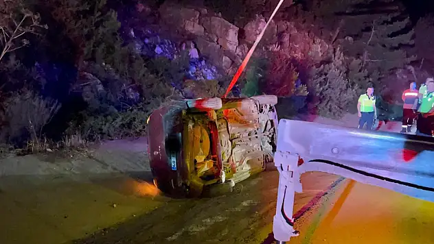 Kontrolü kaybetti, takla attı