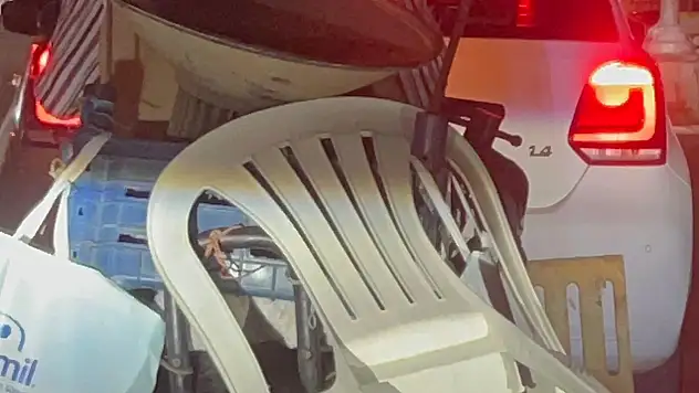 Mazgal yüklü plakasız motosiklet şaşkınlık yarattı !