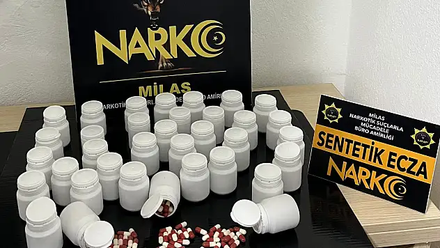 Milas Emniyeti'nden nokta operasyon: 814 adet sentetik ecza ele geçirildi