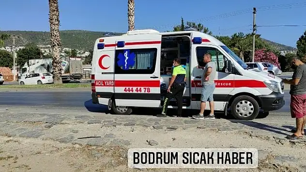 Motor sürücüsü dengesini kaybederek düştü