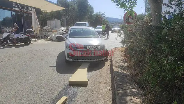 Motora çarpmamak için orta refüje çarptı