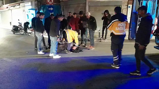 Motosiklet Sürücüsü Genç Düşüp Yaralandı