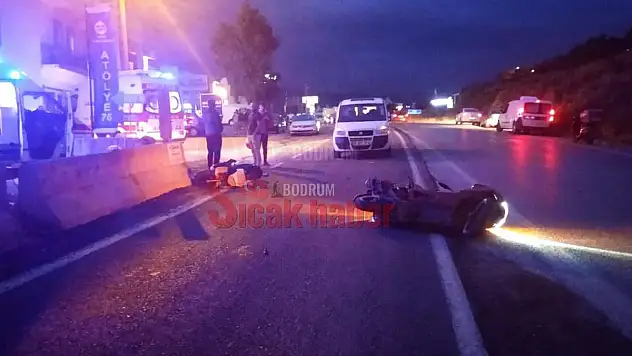 Ortakent'de 2 Motor Kafa Kafaya Çarpıştı 2 Kişi Yaralandı