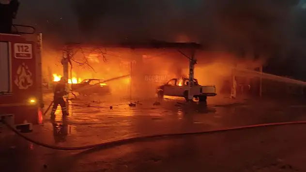 Oto Tamirhanesinde Çıkan Yangında 4 Araç ve İşyeri Küle Döndü