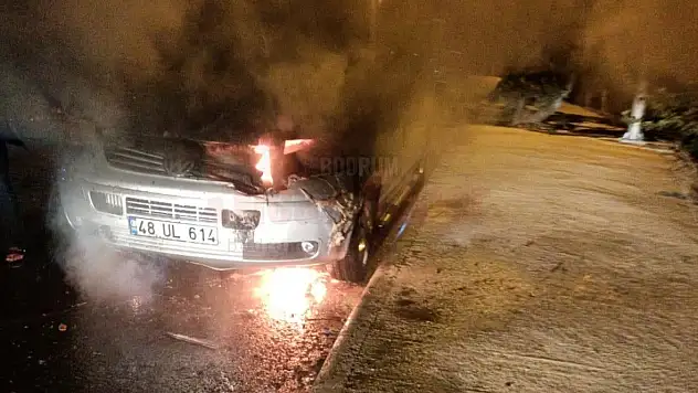 Park Halindeki Minibüs Alev Alev Yandı