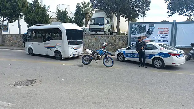Plakasız Motosiklet sürücüsü Kazada Yaralandı