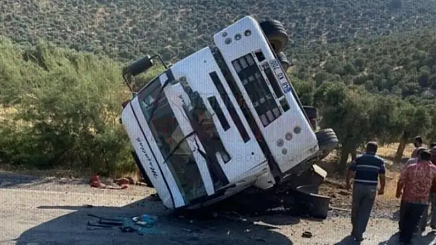 Seyir Halindeki Vinç Yoldan Çıkarak Devrildi