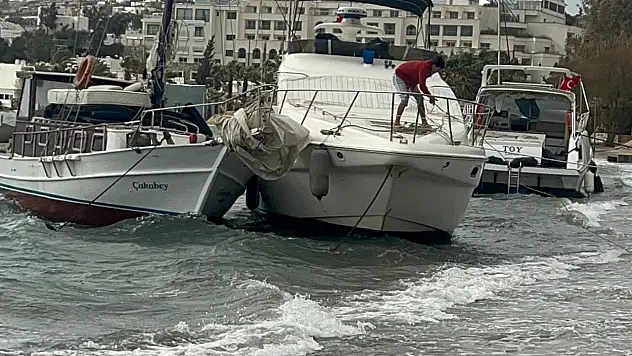 Şiddetli Fırtına Gümbet'i vurdu: 8 tekne karaya oturdu