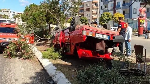Takla Atan Aracın İçinden Hafif Yaralı Olarak Kurtuldu