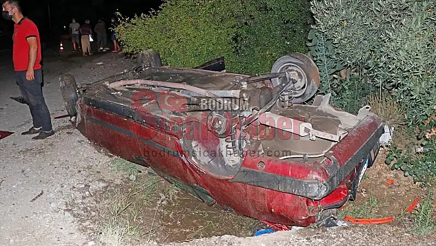 Takla atan otomobilden fırlayan sürücü yaralandı